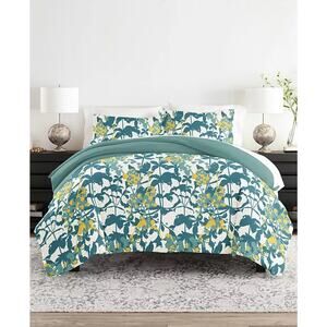 I Enjoy Reversible Patterned 3 Piece Duvet Cover Set King / Cal Teal